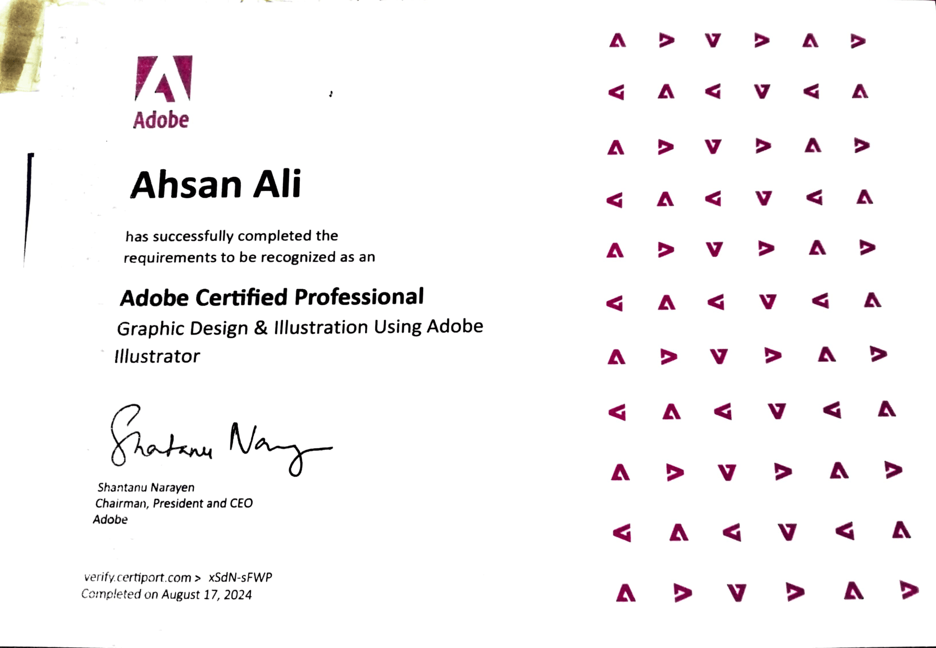 Adobe Certified Professional certificate